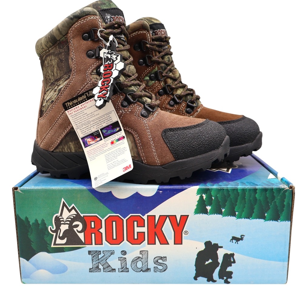Rocky Kids 1.5M Outdoor Hunting Boots Brown Camo 800g Thinsulate FQ0003710